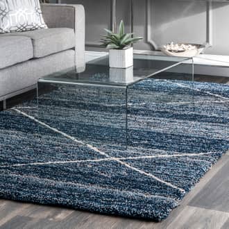 Blue Snowpeak Diamond Trellis Shag rug