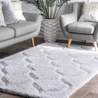 Gray Doux Super Soft Luxury Shag with Carved Trellis rug