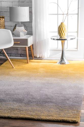 Yellow Snowpeak Ombre Shag rug