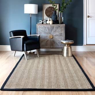 Black Maui Seagrass Herringbone rug