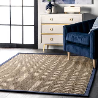 Navy Maui Seagrass Herringbone rug