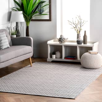 Gray Chalet Diamonds Cotton Trellis Flatwoven rug