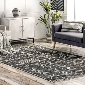 Gray Aboda Kiki Tasseled Geometric rug