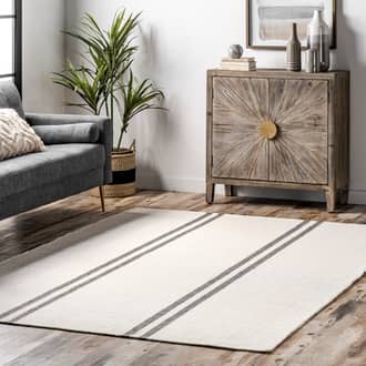 Ivory Lauren Liess x Elowen Double Striped rug