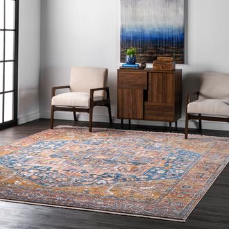 Rust Edessa Fringed Medallion rug