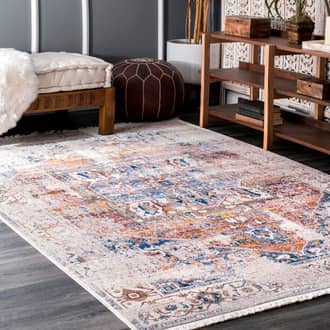 Ivory Edessa Fringed Medallion rug