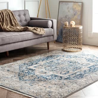 Gray Edessa Fringed Medallion rug