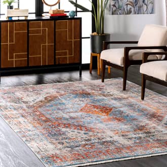 Blue Edessa Distressed Medallion rug