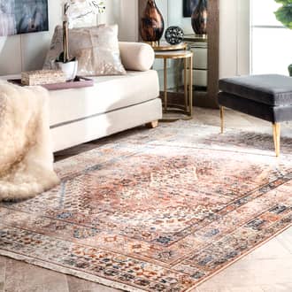 Khaki Edessa Distressed Medallion rug