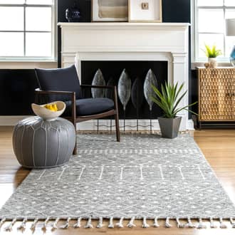 Gray Bellona Woolen Modern Trellis rug