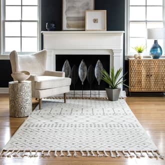 Ivory Bellona Woolen Modern Trellis rug