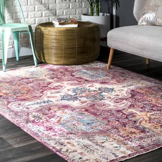 Pink Folktime Faded Gabbeh Fringe rug