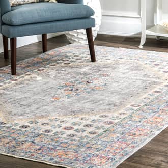 Gray Folktime Fade Bouquet Medallion rug