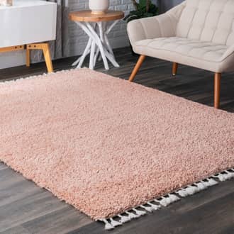 Pink Luxe Shag Dream Solid Shag with Tassels rug