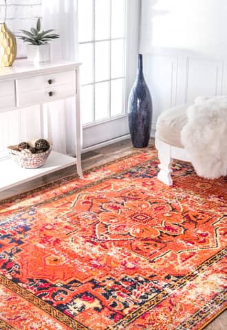 Orange Chroma Center Medallion rug