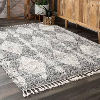 Gray Kalin Diamond Band Tassel rug