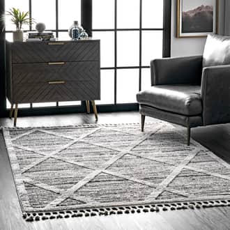 Gray Grooven Textured Diamond Trellis rug