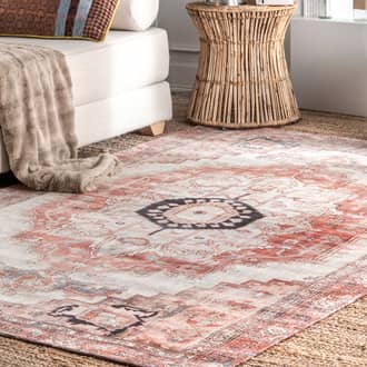 Multi Mysteria Iris Medallion Washable rug