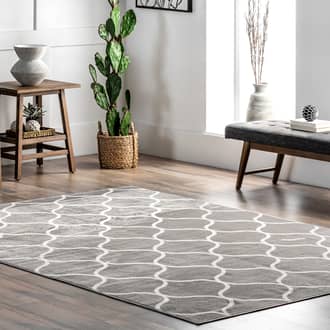 Gray Duskenfield Judy Scalloped Trellis rug