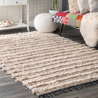 Beige Jensa Ellena Handmade Tassel rug