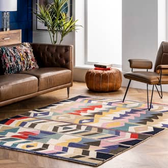 Multi Tikal Wool Geometric rug