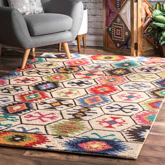 Cream Tikal Kaleidoscope Wool rug