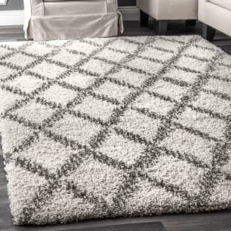 Ivory Dimora Diamond Lattice rug