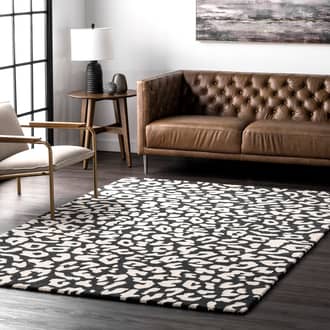 Black Josephine Wool Leopard rug