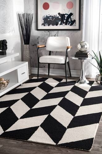 Black and White Theria Retro Checker Tiles rug