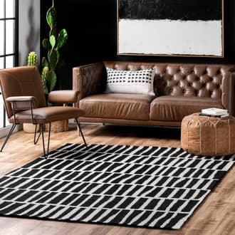 Black Theria Irregular Parallel Bars rug