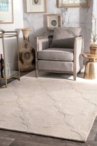 Cream Tuscan Raised Trellis rug