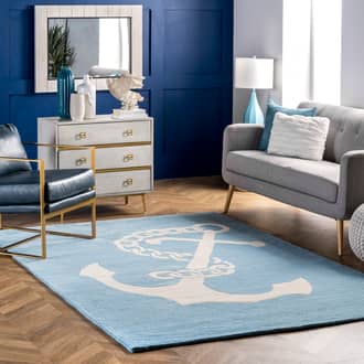 Baby Blue Tuscan Nautical Anchor rug