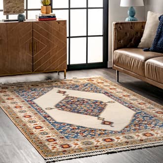 Ivory Gran Villa Floral Cardinal Medallion rug