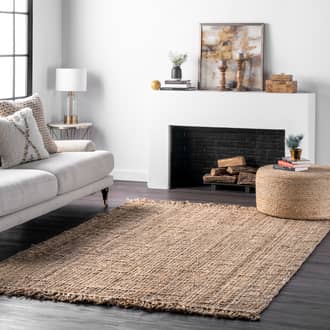 Natural Responsibly Handcrafted Chunky Jute Tasseled rug