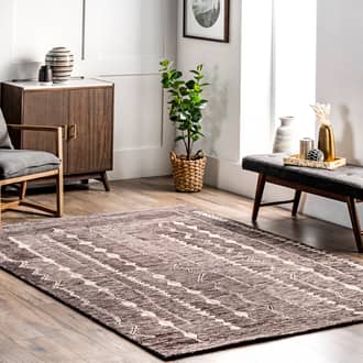 Gray Afterglow Emmalyn Handwoven Linear rug