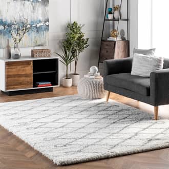 Gray Cloudy Shag Diamond Loop rug