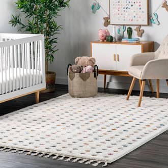 Ivory Cloudcraft Carved Polka Dot Shag rug