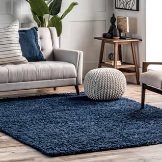 Navy Venice Plush Solid Shaggy rug