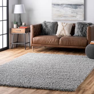 Silver Venice Plush Solid Shaggy rug