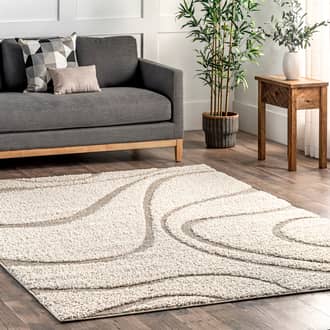 Cream Venice Shaggy Curves rug