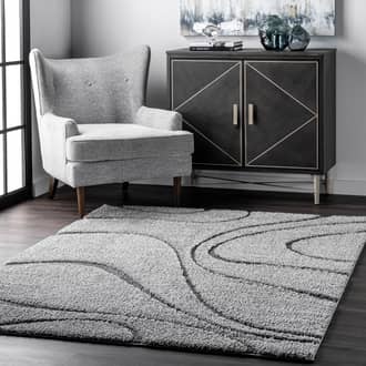 Dark Gray Venice Shaggy Curves rug