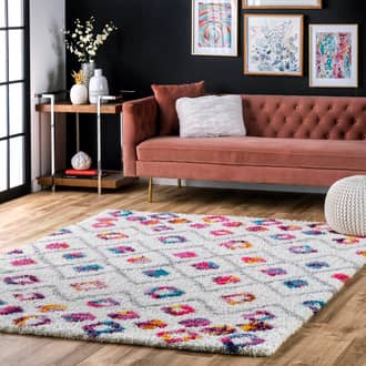 Pink Radiance Kids Bohemian Diamond Trellis Shag rug