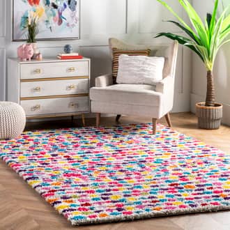 Multi Radiance Kids Dotted Striped Shag rug