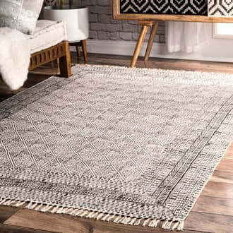 Ivory Chembra Flatweave Cotton Sparkling Moroccan Tribal Trellis rug