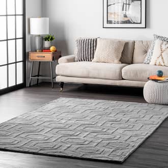 Gray Monochrome Honeycomb rug