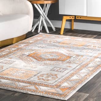 Orange Factoria Faded Geometric rug