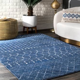 Dark Blue Bosphorus Moroccan Trellis rug