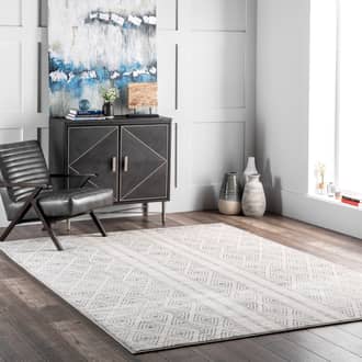 Gray Bosphorus Banded Bird Eye Diamonds rug