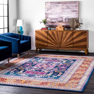 Navy Bosphorus Paneled Geometric rug