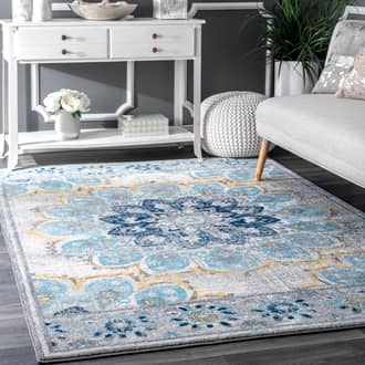 Blue Bosphorus Withered Bloom In Bouquet rug